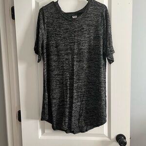 Longline Black Heathered Women's Tee